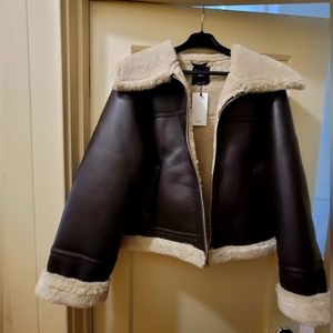Mango Faux Shearling-lined Jacket NWT